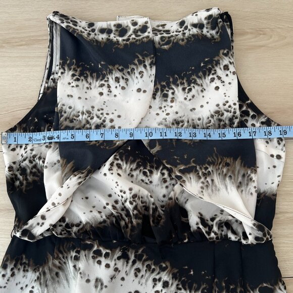 Jessica Simpson Christina Print Black White Watercolor Plunging Back Tunic Dress - Picture 10 of 15